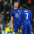 Chelsea's N'Golo Kante and Cesar Azpilicueta.