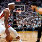 Miami Heat forward Jimmy Butler (left) drives against Boston Celtics forward Jayson Tatum during the NBA Eastern Conference Finals in Miami.