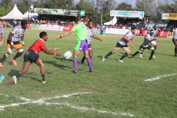Kenya Simbas in action against Zimbabwe Goshawks during the Mzansi Challenge.