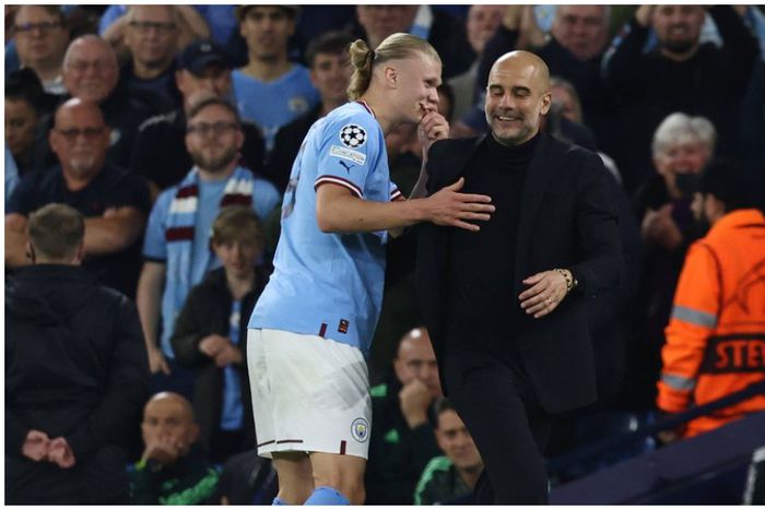 Erling Haaland and Pep Guardiola |Pulsesports.ng