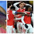 Arsenal players gather at Emirates