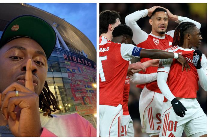 Arsenal players gather at Emirates