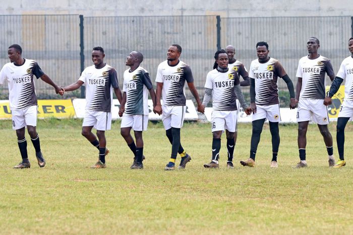 Tsuker FC players training at Ruaraka.