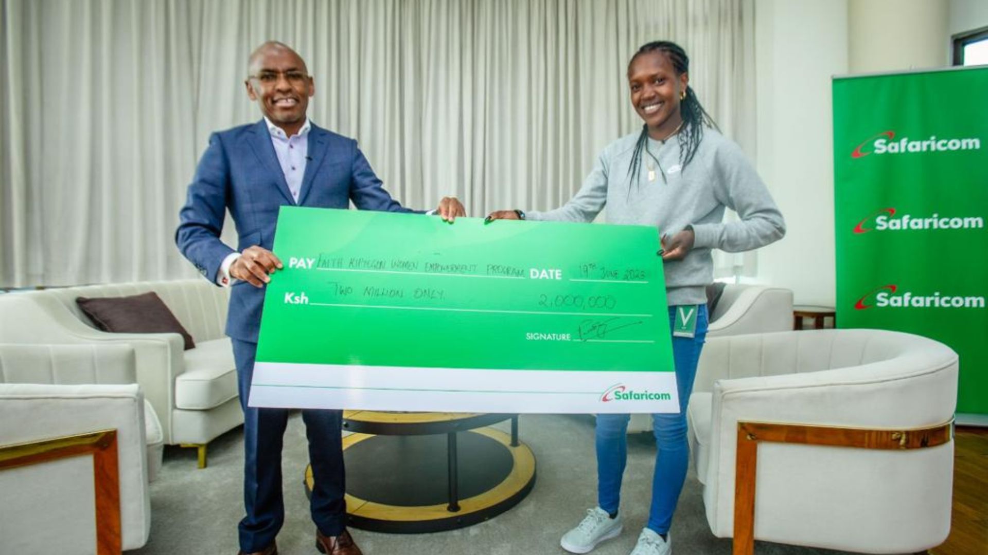 Safaricom Honors Faith Kipyegon For Breaking Two World Records In One ...