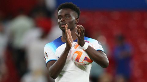 Bukayo Saka after scoring a hat trick for England