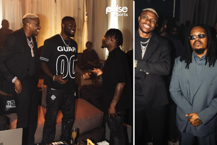 Victor Osimhen, Victor Boniface and Obafemi Martins link up with Olamide || Image credit: Osimhen (IG)