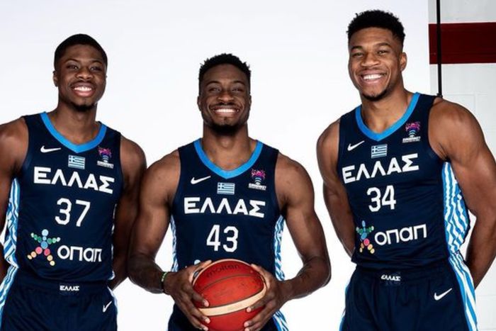 Giannis and his brothers are currently promoting his Nike Zoom Freak 5 shoe in China.