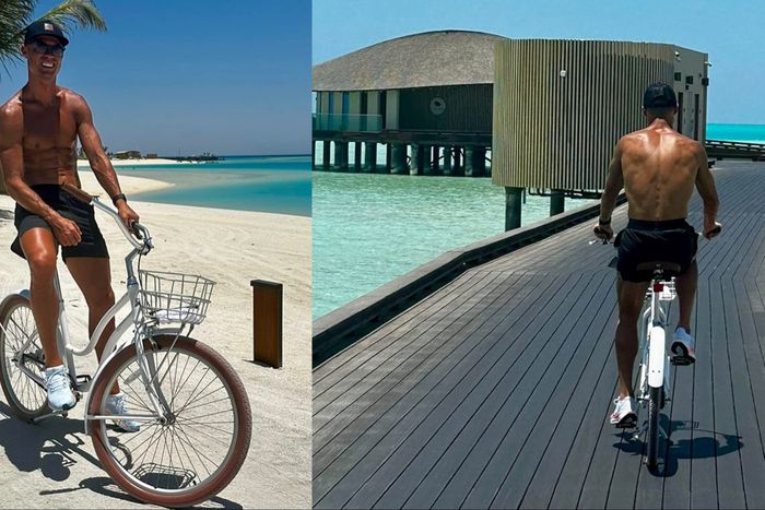 After watching Messi win the Copa America, Ronaldo stuns fans with 6-pack and bicycle riding skills in Saudi Arabia.