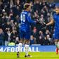 Christopher Nkunku (Chelsea FC) celebrates after scoring with Renato Veiga (Chelsea FC) at Stamford Bridge COLORSPORT DANIEL BEARHAM