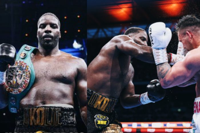 At Wembley, Lawrence Okolie defeated Kevin Lerena by unanimous decision before Usyk knocked out Dubois.