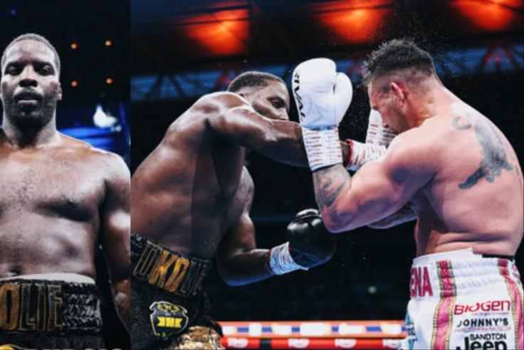 At Wembley, Lawrence Okolie defeated Kevin Lerena by unanimous decision before Usyk knocked out Dubois.
