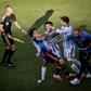 Argentina players and Spain players clash after the final || imago