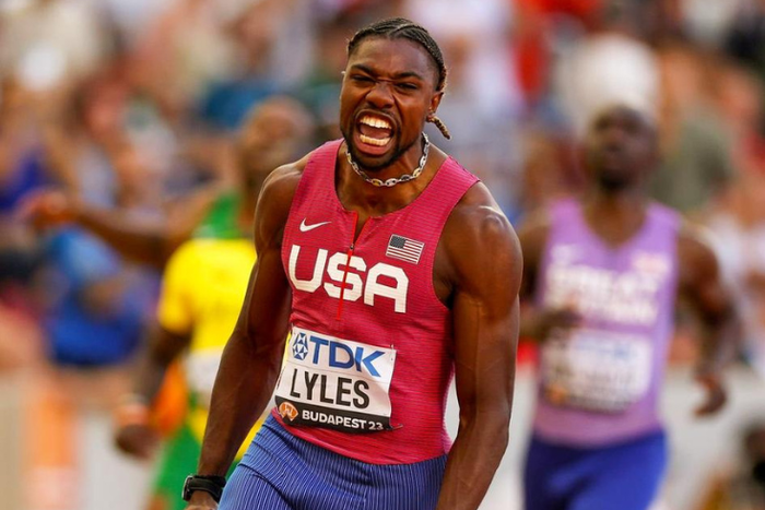 Noah Lyles reigns supreme in 100m final to win first world title in Budapest