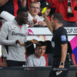 Victor Boniface was shown yellow from the bench during the Super final between Bayer Leverkusen and Stuttgart || Image credit: Imago