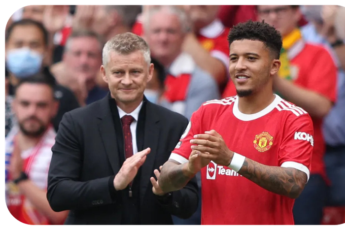 Ole Gunnar Solskjaer and Jadon Sancho at Man United