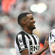 Alexander Isak of Newcastle United celebrates scoring their first goal with team mate Anthony Gordon of Newcastle United who provided the assist Newcastle United v Tottenham Hotspur || Image credit: Imago