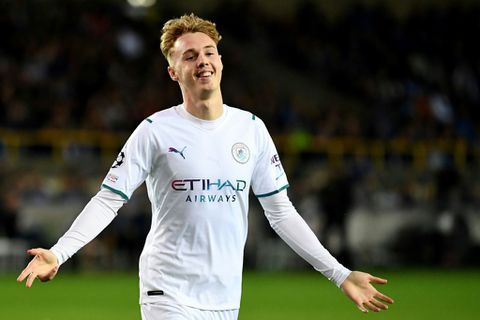 Cole Palmer celebrates his first Champions League goal