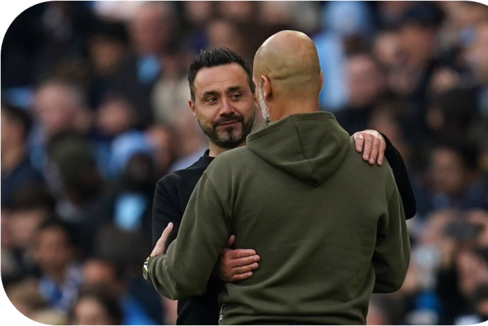 Roberto De Zerbi hailed by Pep Guardiola
