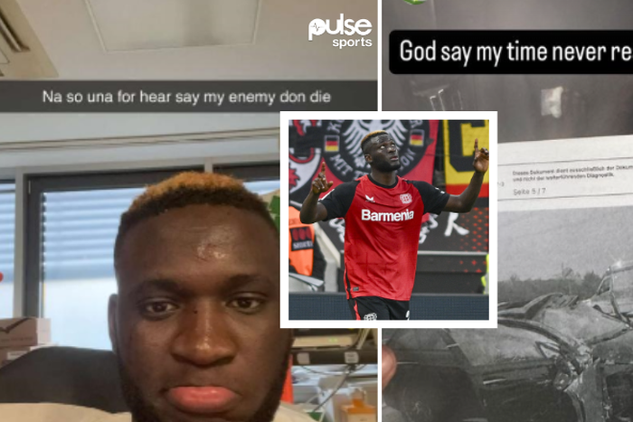 Victor Boniface shares images of his car crash | Instagram