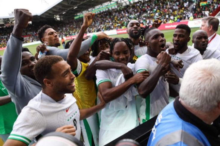 Super Eagles players celebrating a goal || Image credit: Imago