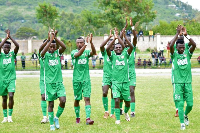 Nzoia Sugar FC players after their match against Shabana in Homa Bay.