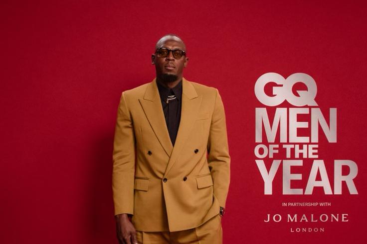 Usain Bolt dazzles in gold at the 2024 British GQ Man of the Year Awards