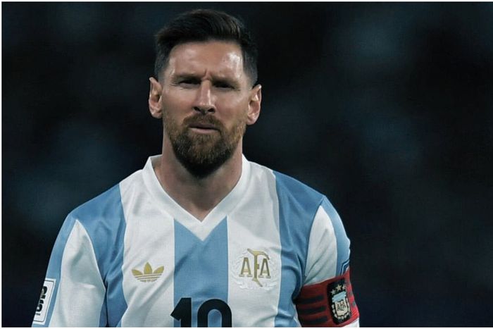 Lionel Messi on duty for Argentina.
