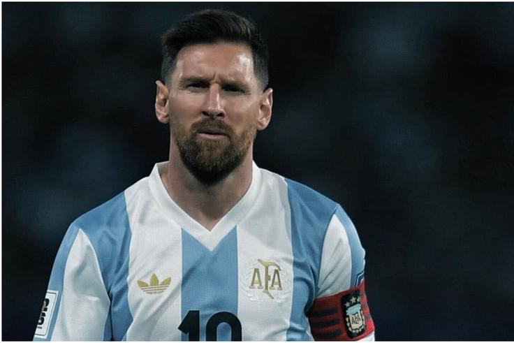 Lionel Messi on duty for Argentina.