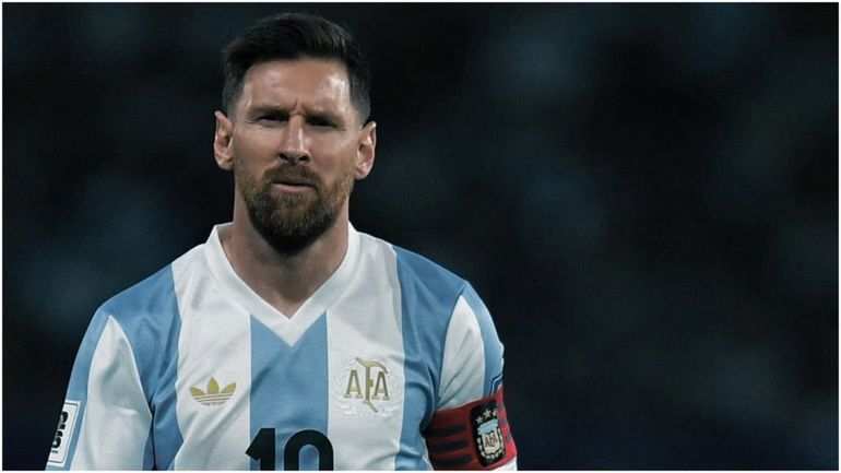 Lionel Messi on duty for Argentina.