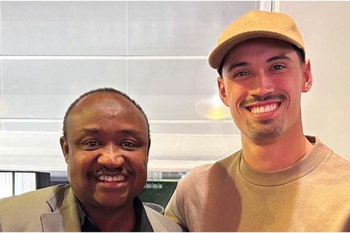 Super Eagles icon Tijani Babangida meets Manchester City wonderkid who was named after him