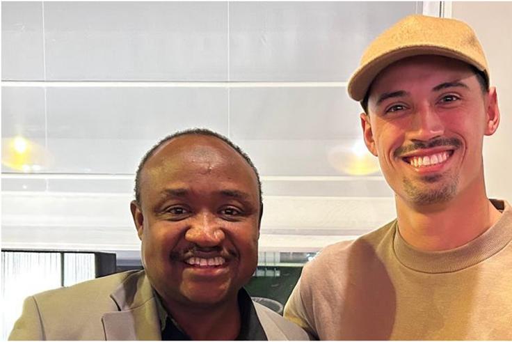 Super Eagles icon Tijani Babangida meets Manchester City wonderkid who was named after him