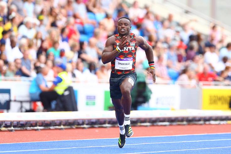 Ferdinand Omanyala sprinting at a past race.