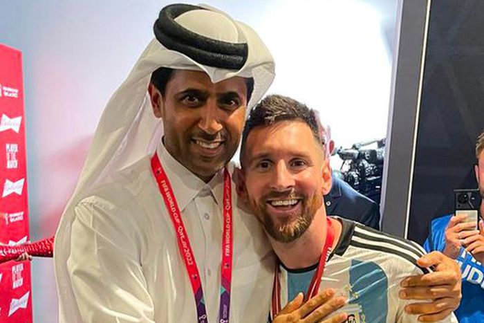World Cup champion Lionel Messi and PSG president, Nasser Al-Khelaifi