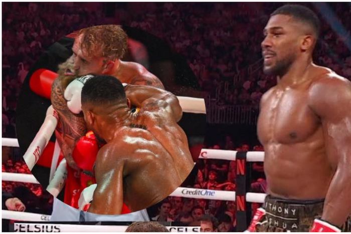 Jake Paul getting destroyed after Anthony Joshua knockout