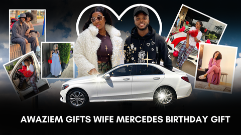 Super Eagles star Chidozie Awaziem surprises wife with exotic car gift on her birthday