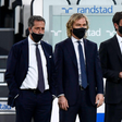 Fabio Paratici (L), Chief Football Officer of Juventus FC, Pavel Nedved (2nd from L), vice-chairman of the Juventus FC board of directors, Andrea Agnelli (2nd from R), chairman of Juventus FC, and John Elkann (R), chairman and CEO of Exor,