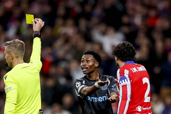 Nathan Tella was booked against Atletico Madrid | Imago