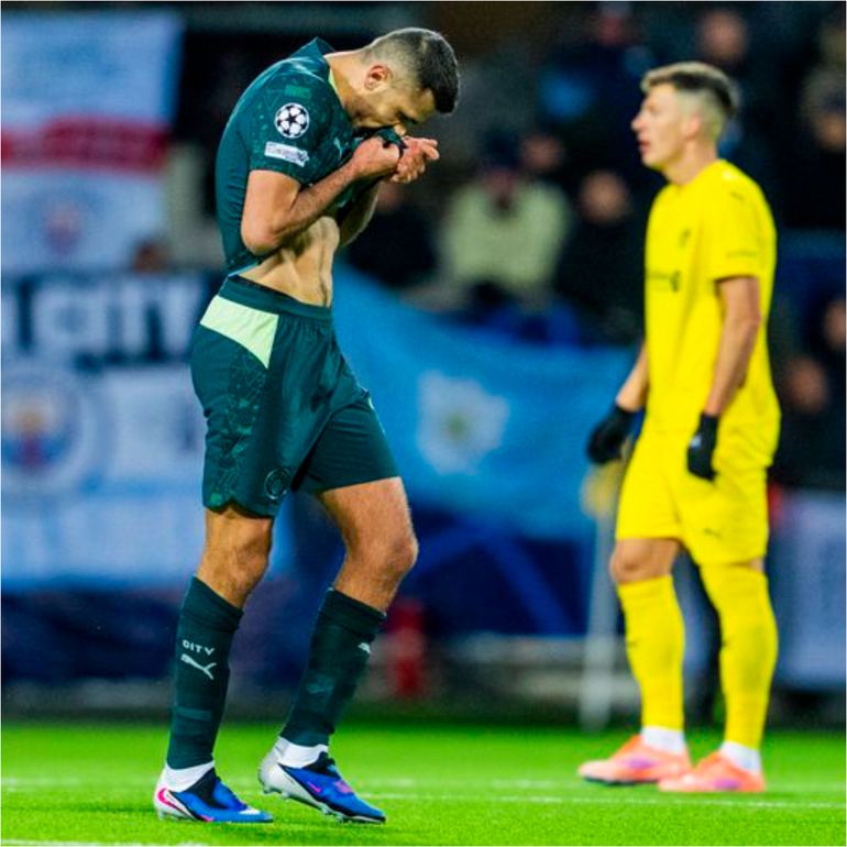 City icon Rodri takes the walk of shame in the UCL.