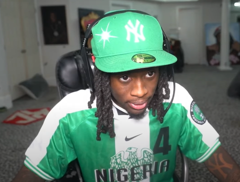 After 4 days, Kai Cenat departs Nigeria for Ghana showing off a Super Eagles jersey.