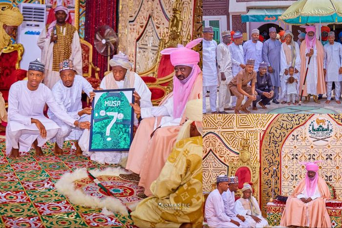 See what happened when Super Eagles duo Ahmed Musa and Shehu Abdullahi visited the Emir of Kano, Aminu Ado Bayero.