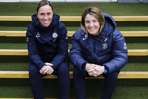 Chelsea Women’s head coach Sonia Bompastor and her assistant Camille Abily