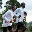 Laban Korir with World Marathon record holder Eliud Kipchoge