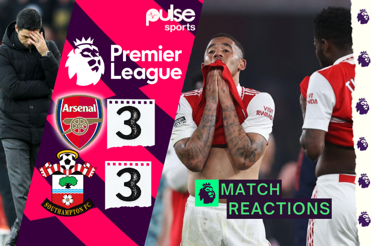 Reactions as Arsenal held to 3-3 draw against relegation-threatened Southampton