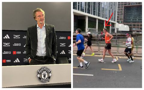 Manchester United owner Sir Jim Ratcliffe pictured in London marathon before FA Cup clash