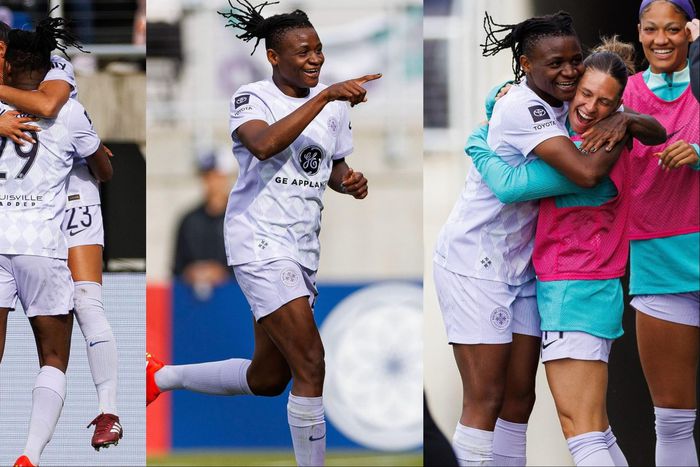 Super Falcons of Nigeria star Uchenna Kanu now has 4 goals in the NWSL as Racing Louisville thrash Ifeoma Onumonu's Utah Royals.
