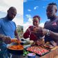 Ex-Shujaa speedstar Dennis Ombachi hosts Ferdinand Omanyala & wife to scrumptious delicacy