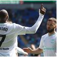 Joe Aribo celebrates his fiurth goal of the season at Cardiff City.