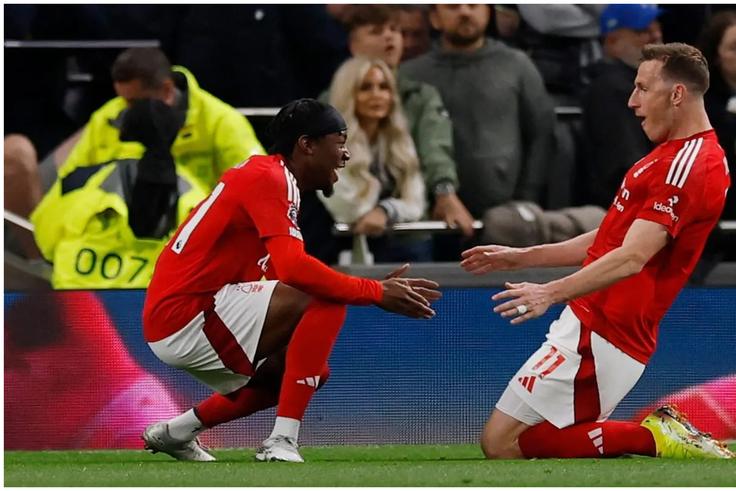 Ola Aina missing, Awoniyi features as Nottingham Forest down Spurs to move up to third