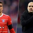 Manchester City boss Pep Guardiola and Joao Cancelo