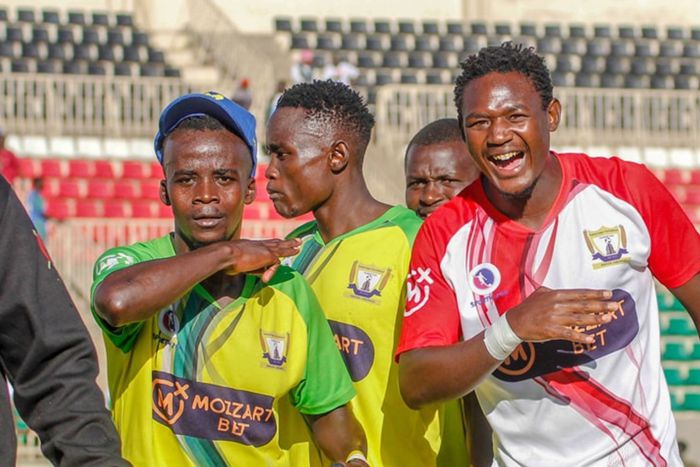 Kakamega Homeboyz celebrate after beating AFC Leopards.
